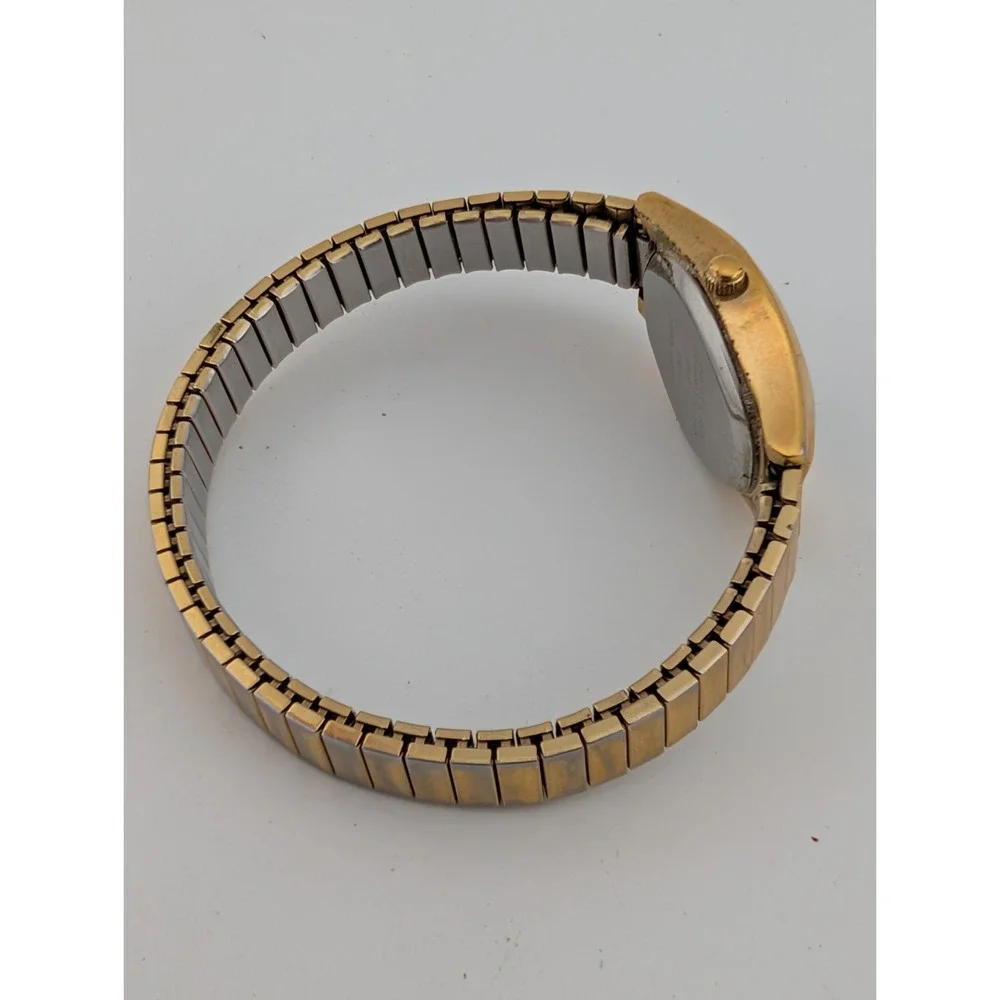 Armitron Diamond Watch Women‎ 20mm Case Gold Stretch Band 25/5116 - New Battery